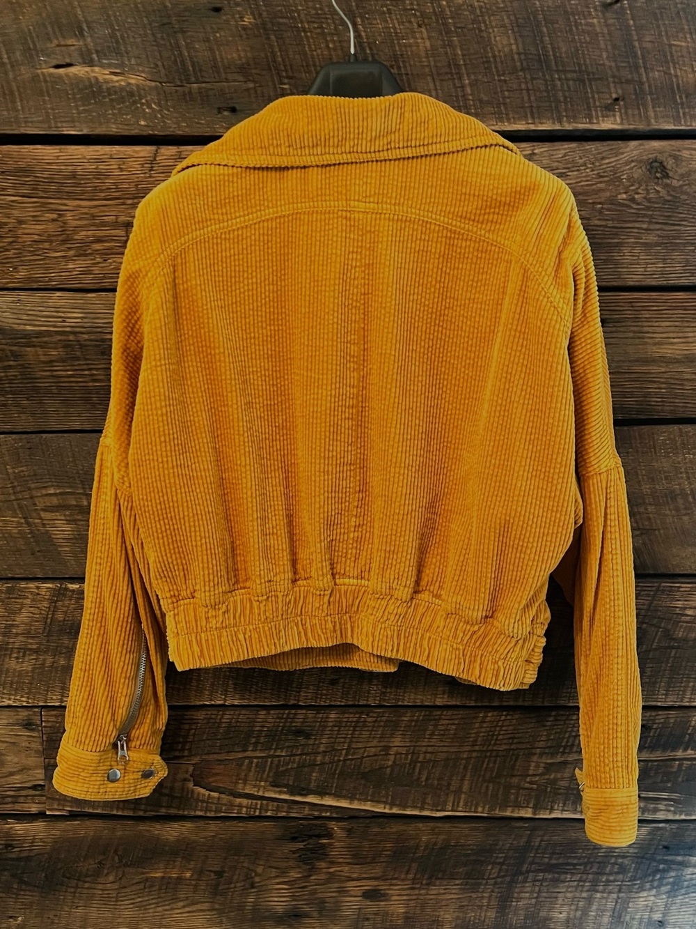 Free People corduroy moto jacket Slouchy Dolman sleeve short belted pockets - Picture 9 of 9